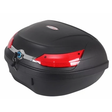 Univerzális motorra szerelhető hátsó doboz  (YM-818, fekete - piros)