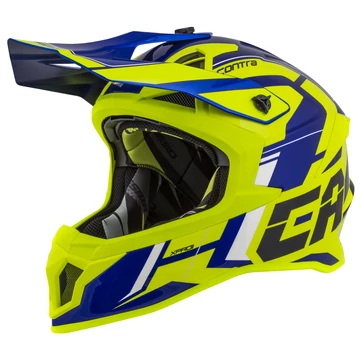 Cassida Pro II Contra Üvegszálas Cross Bukósisak (Fluo sárga - Fekete - Kék - Fehér)