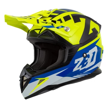 Zed X1.9 Cross Bukósisak (Kék - Sárga - Fekete - Fehér)