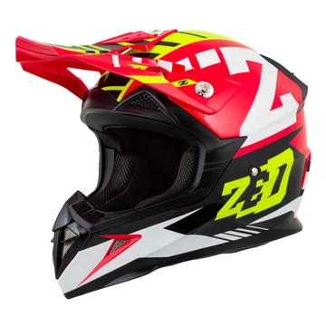 Zed X1.9 Cross Bukósisak (Piros - Sárga - Fekete - Fehér)