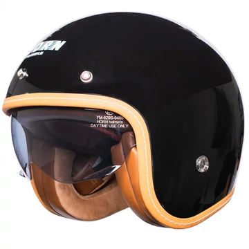 Horn H629 Nyitott Bukósisak Napszemüveggel (Fekete)