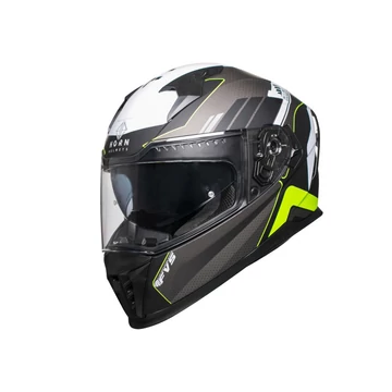 Horn Hirs Zárt Bukósisak Napszemüveggel és Pinlock Előkészítéssel (Matt szürke - fekete - sárga)