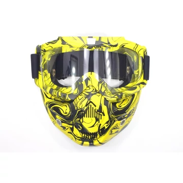 WB I-02 Szemüveg / Maszk Átlátszó Plexivel (Citromsárga - Fekete)