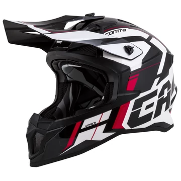 Cassida Pro II Contra Üvegszálas Cross Bukósisak (Fehér - Piros - Fekete)