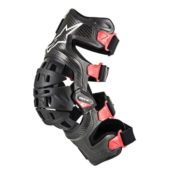 Alpinestars - Bionic-10 Carbon 2020 térdprotektor (fekete - piros) (bal)