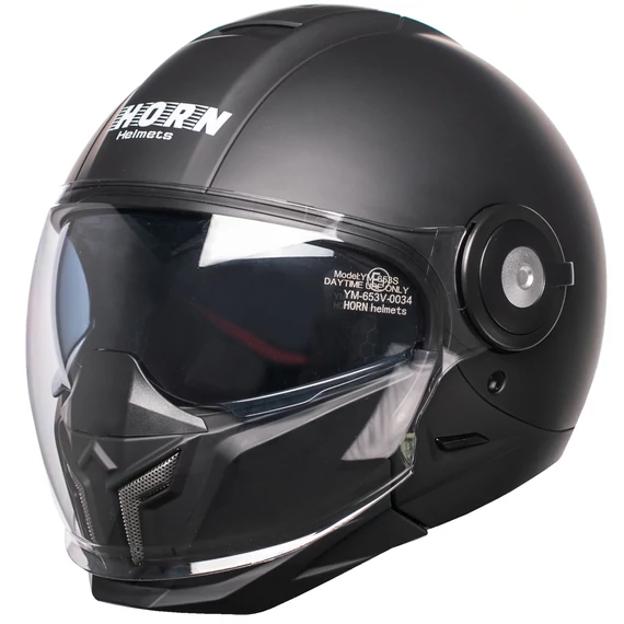 Horn Space 651 Levehető Állrészes Bukósisak Napszemüveggel (Matt fekete)