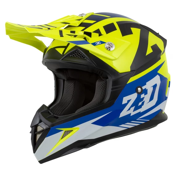 Zed X1.9 2025 Gyerek Cross Bukósisak (Sárga - Kék - Fehér - Fekete)