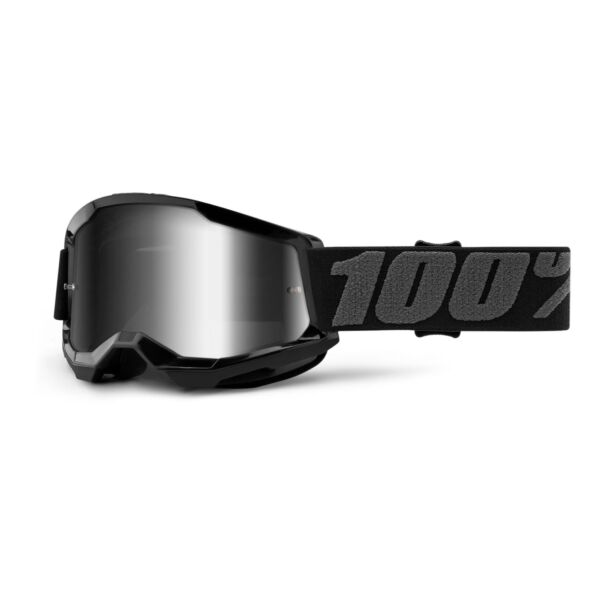 100% - Strata 2 USA Junior Szemüveg - Fekete - Ezüst tükrös plexivel
